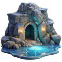 extraordinary traditional Moonlit Grotto in Ocean Cliffs Transparent Background png