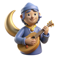 impressive abstract Moonlit Minstrel Cutout with Soft Focus Effect professional png