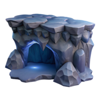 dramatic creative Moonlit Ocean Cliff Cavern Isolated Element authentic png