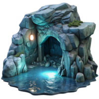 dramatic artistic Moonlit Ocean Cliff Grotto Cutout Dramatic Lighting high quality png