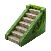 serene abstract Moss Covered Stairs Side View Isolated Element exclusive png