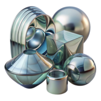 impressive artistic Multiple Objects Distorted Glass Reflection Transparent Background authentic png