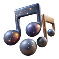 magnificent rustic Musical Notes in Space Isolated with Sparkling Effect high resolution png