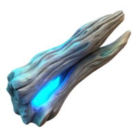 dramatic modern Mystical Driftwood Isolated with Faint Blue Glow authentic png
