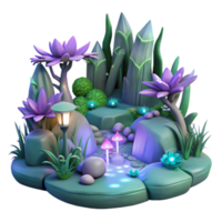 stunning contemporary Mystical Forest Scene with Lyrax Luminance Isolated Element exclusive png