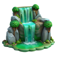 impressive rustic Mystical Lyrax Waterfall Cutout Green Hues genuine png