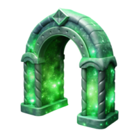 beautiful rustic Nebula Gateway Isolated Glowing Green Portal Cutout premium png