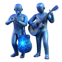 serene rustic Night Music Ensemble Transparent Background with Backlighting high quality png