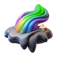 elegant abstract Northern Lights Cascade Isolated with Colorful Streams authentic png