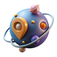 serene traditional Objects in Orbit Around Central Point Cutout Element png
