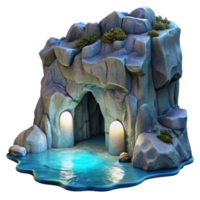 elegant classic Ocean Cliff Face with Moonlit Grotto Transparent Background high quality png