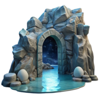 extraordinary vintage Ocean Cliff Grotto Moonlit Entrance Transparent Background authentic png