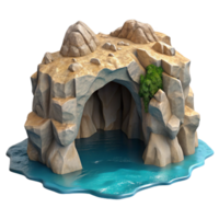 wonderful creative Ocean Cliff Grotto Cutout Moonlit Entrance View high resolution png