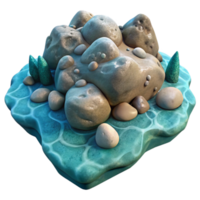 impressive artistic Ocean Floor Rocks with Front View Isolated Element genuine png