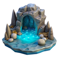 stunning abstract Ocean Grotto Isolated with Moonlit Water authentic png