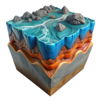 extraordinary minimalist Oceanic Crust Formation Isolated with Detailed Texture high resolution png