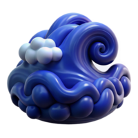 wonderful rustic Ocean Turbulence Isolated with Dark Blue Color Scheme png