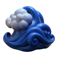 vibrant creative Ocean Turbulence Isolated with Dark Blue Color Scheme high quality png