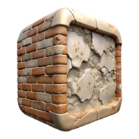 wonderful classic Old Wall Section Texture Isolated with Crumbling Plaster high resolution png