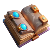 impressive classic Open Spellbook Isolated with Illuminated Pages original png