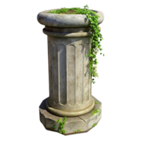 magnificent abstract Overgrown Concrete Pillar Isolated with Soft Lighting detailed png