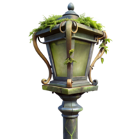 beautiful abstract Overgrown Street Lamp Transparent Background Isolated professional png