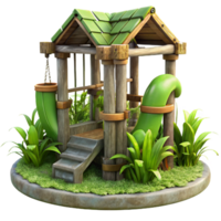 extraordinary rustic Overgrown Playground Equipment Cutout genuine png