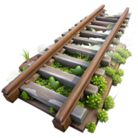 extraordinary abstract Overgrown Railroad Tracks Isolated Element high resolution png