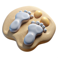 wonderful contemporary Overlapping Footprints Sandy Beach Transparent Design Element original png