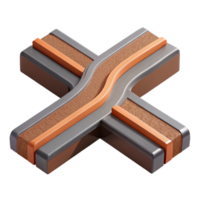 serene modern Parallel Paths Intersection Cutout on Transparent Background png