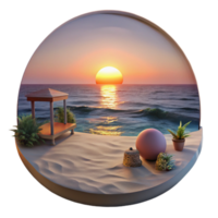 serene abstract Peaceful Sunset Haven Isolated Tranquil Ocean View authentic png