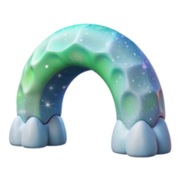 wonderful artistic Polar Aurora Arch Cutout with Starry Sky Transparent Background high resolution png