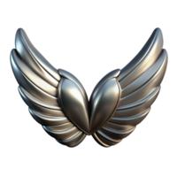 magnificent artistic Polished Steel Wings Realistic Render Isolated authentic png
