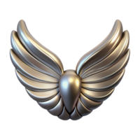 serene rustic Polished Steel Wings Realistic Render Isolated original png