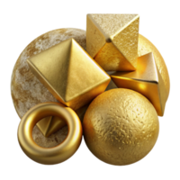 elegant traditional Random Geometric Shapes Gold Transparent Element Cutout high resolution png