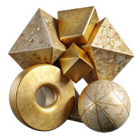 vibrant creative Random Geometric Shapes Gold Transparent Element Cutout authentic png