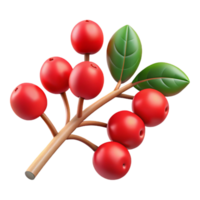 impressive traditional Realistic Branch with Berries Cutout with Red Berries high resolution png