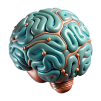 wonderful classic Realistic Brain with Circuitry Overlay Isolated authentic png