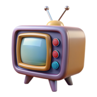 vibrant vintage Retro Tv Set with Static Screen Transparent png