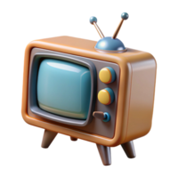 impressive traditional Retro Tv Set with Static Screen Transparent premium png