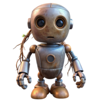 elegant rustic Robot with Exposed Roots Isolated Element exclusive png