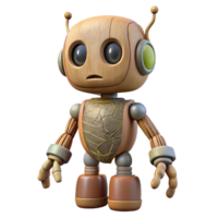 serene abstract Robot with Organic Roots Cutout Side View png