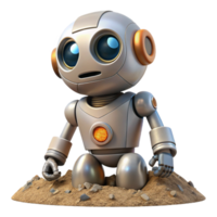 stunning rustic Robot with Tangled Roots Isolated Element high quality png