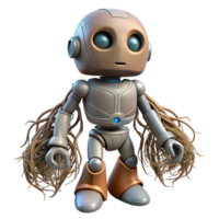 stunning rustic Robot with Tangled Roots Isolated Element high resolution png