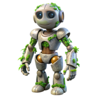 vibrant traditional Robot with Vine Covered Body Cutout high resolution png