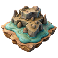 beautiful artistic Rocky Zephyr Zone Terrain Cutout with Shadow high quality png