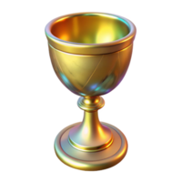 extraordinary artistic Rotating Hologram of Golden Goblet Isolated high quality png