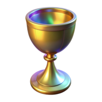 serene rustic Rotating Hologram of Golden Goblet Isolated genuine png