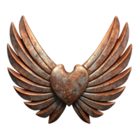 dramatic modern Rusty Iron Wings Spread Open Transparent Element original png