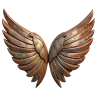 beautiful rustic Rusty Iron Wings Spread Open Transparent Element professional png